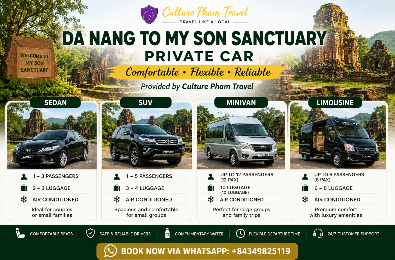 Da Nang to My Son Sanctuary private car- Culture Pham Travel