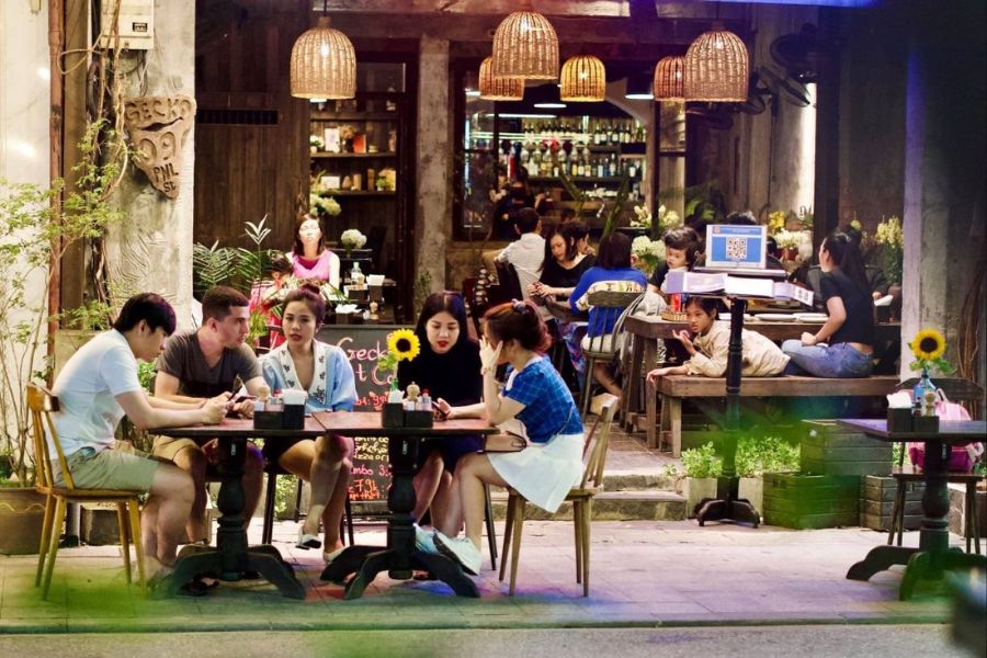 Hue night coffee at walking street Hue